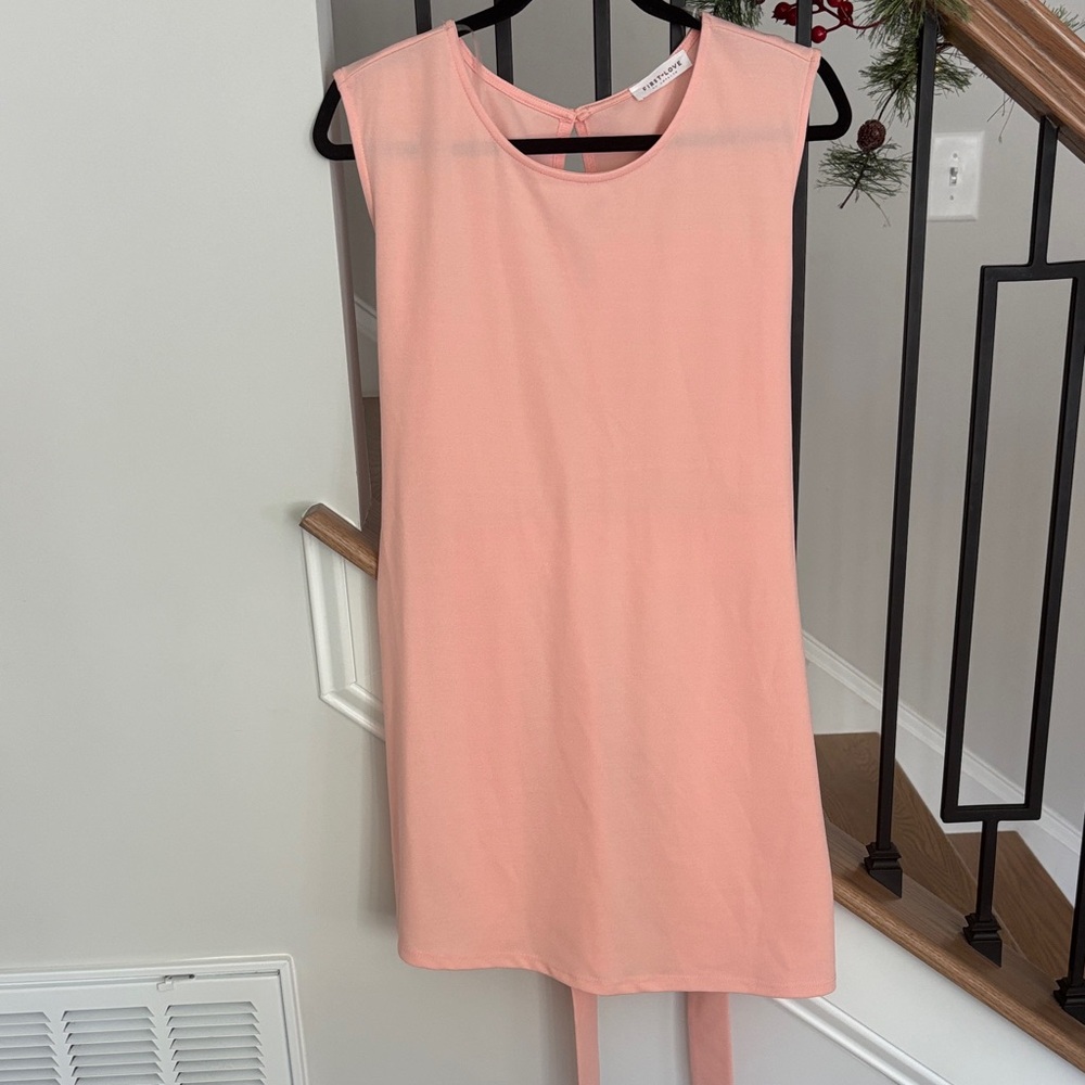 First Love Sleeveless Pink Dress Large